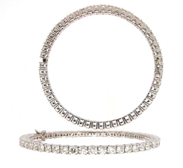 18K Multi Shape Cluster Diamond Bracelet White Gold - Made For Love Jewelry